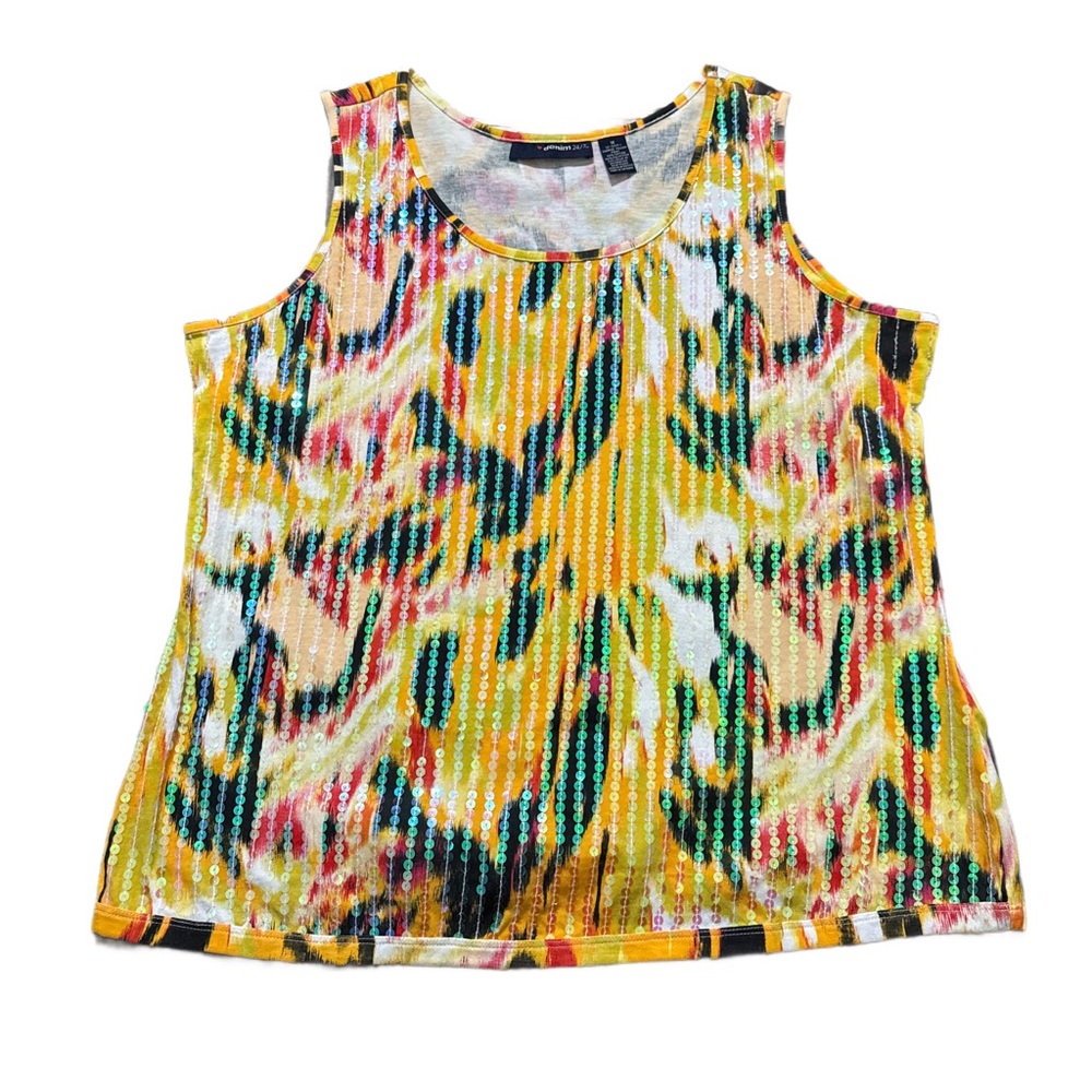 Denim 24/7 Vibrant Yellow and Green Tank Top - Picture 2 of 9